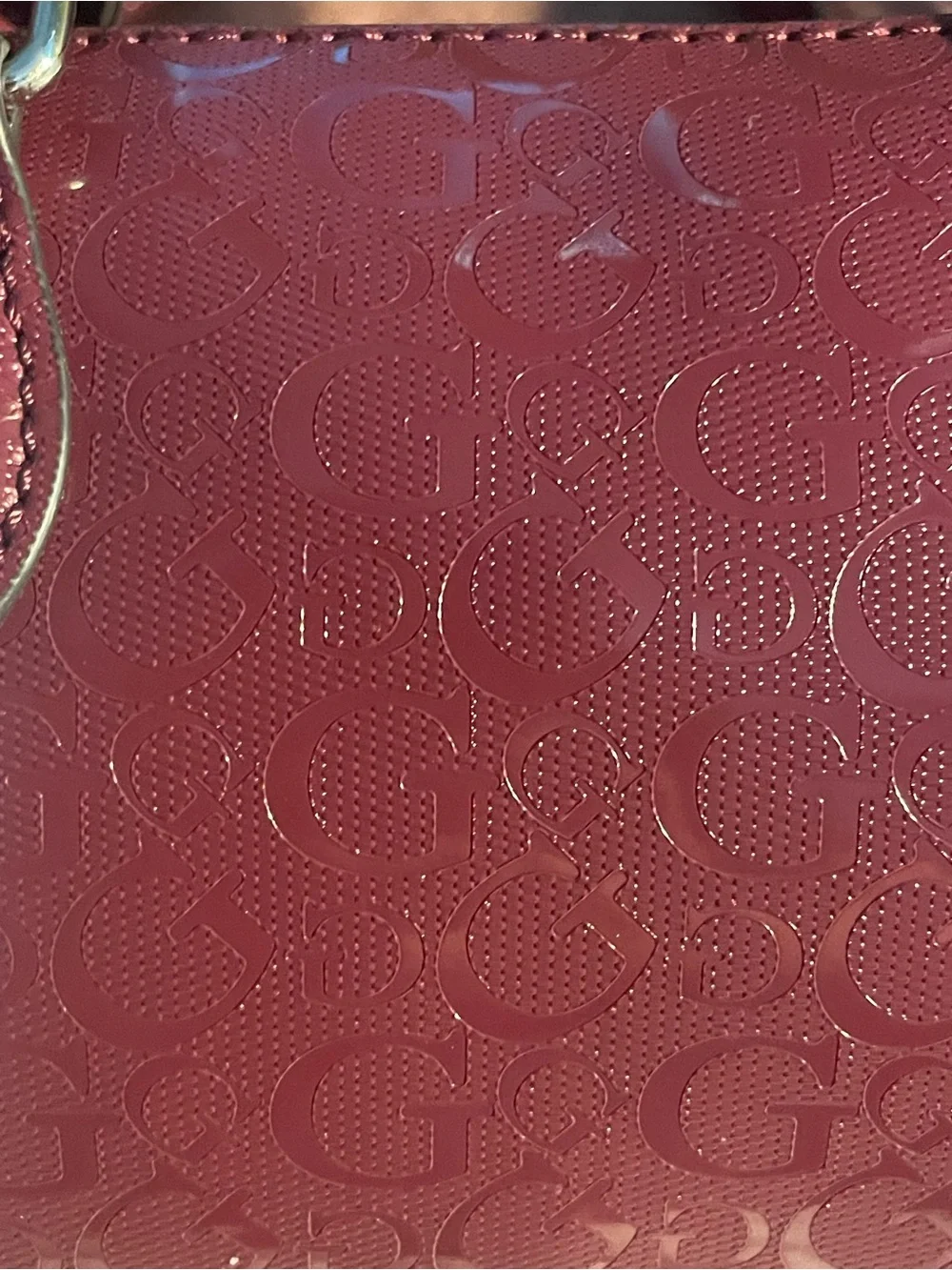 GUESS  Logo Satchel in Deep Burgundy - Picture 12 of 13